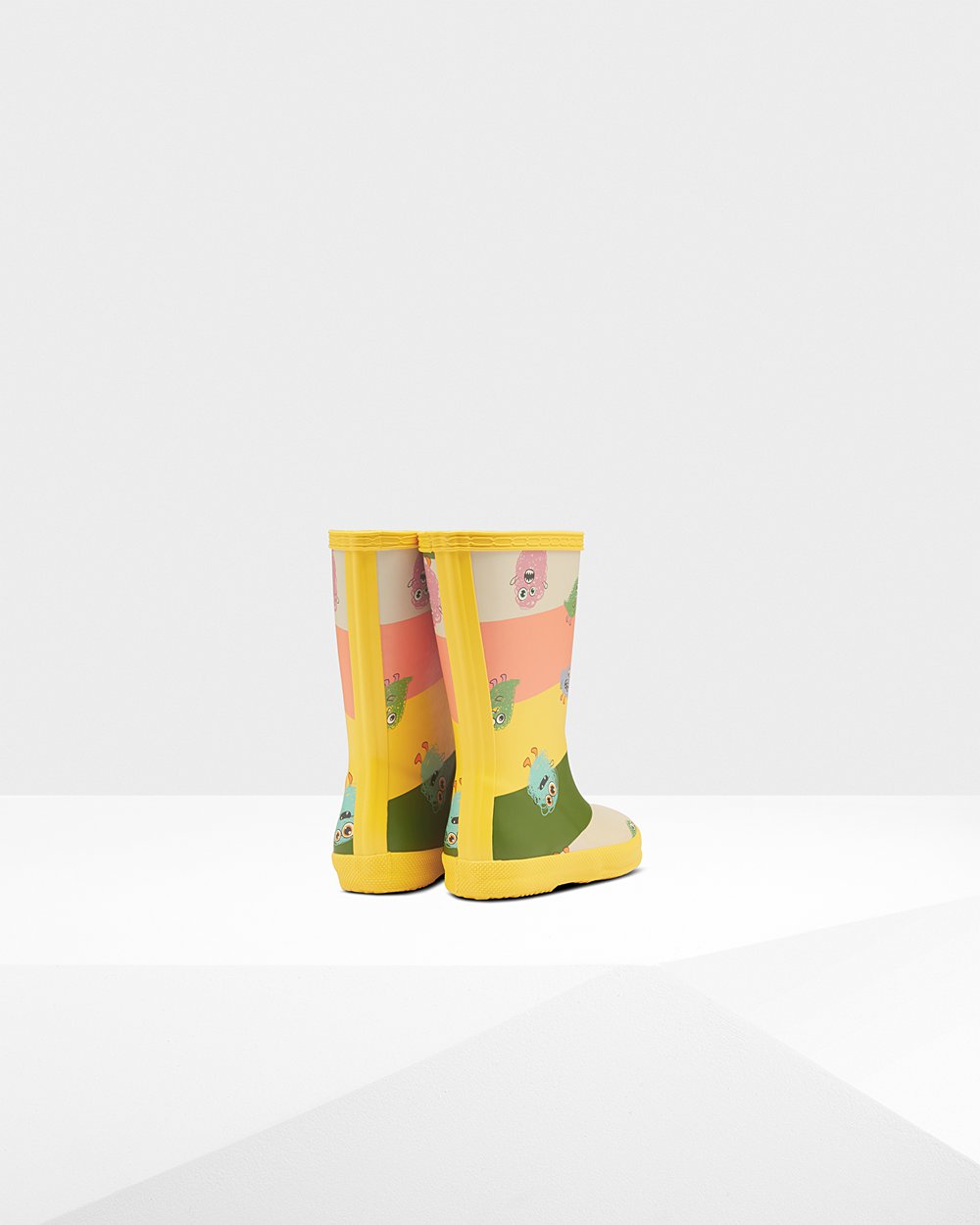 Kids Hunter Rain Boots Yellow - Original First Classic Scribble Print - 5309672-FC